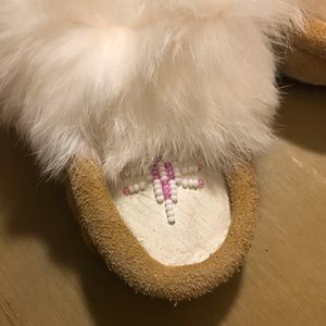 Shoes - Baby Girl Moccasins Authentic Rabbit Fur Shoes - Baby Girl Moccasins Authentic Rabbit Fur